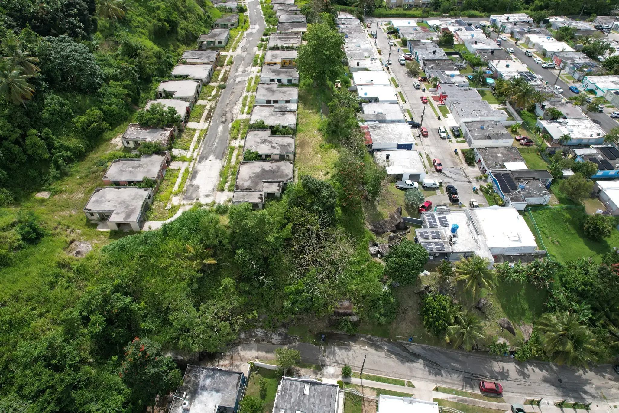 Vista aérea del conjunto residencial y su entorno