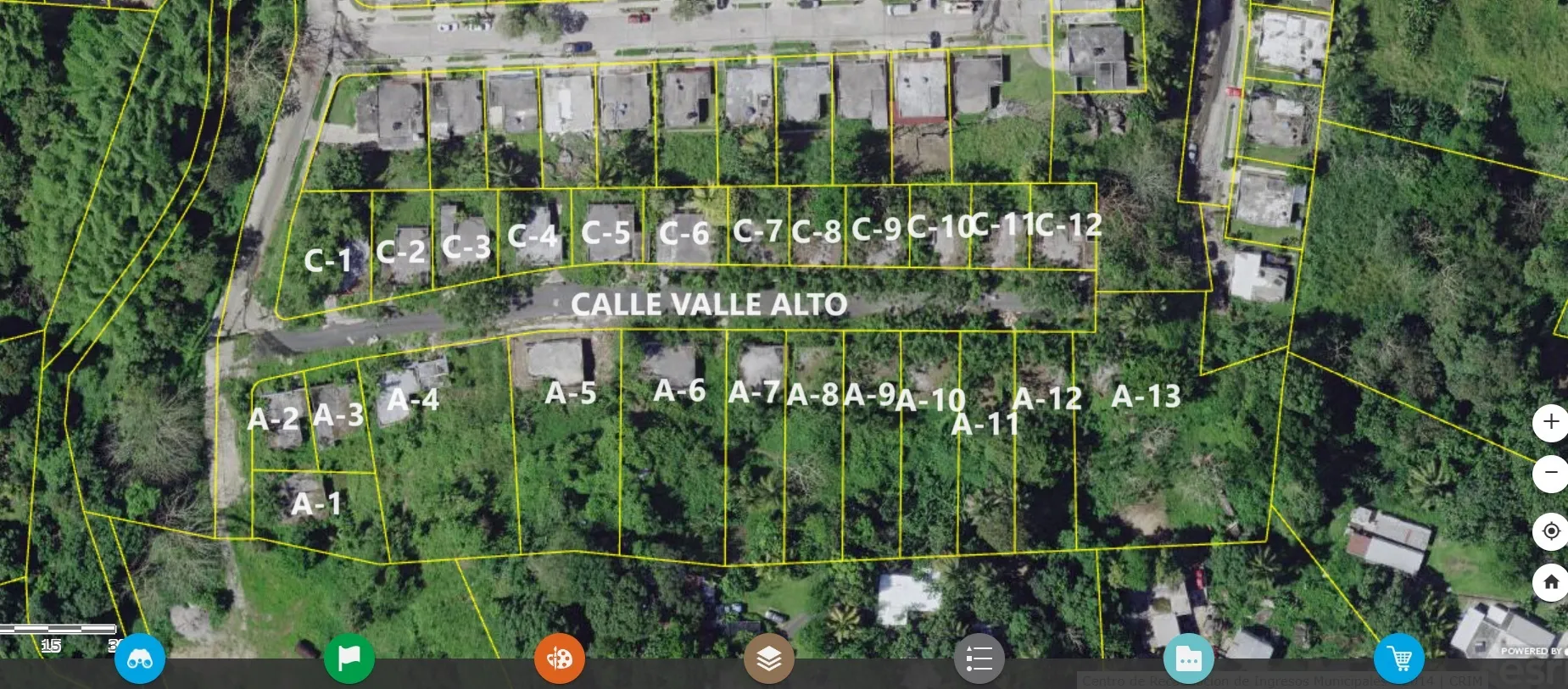 Plano histórico de la distribución de solares del conjunto