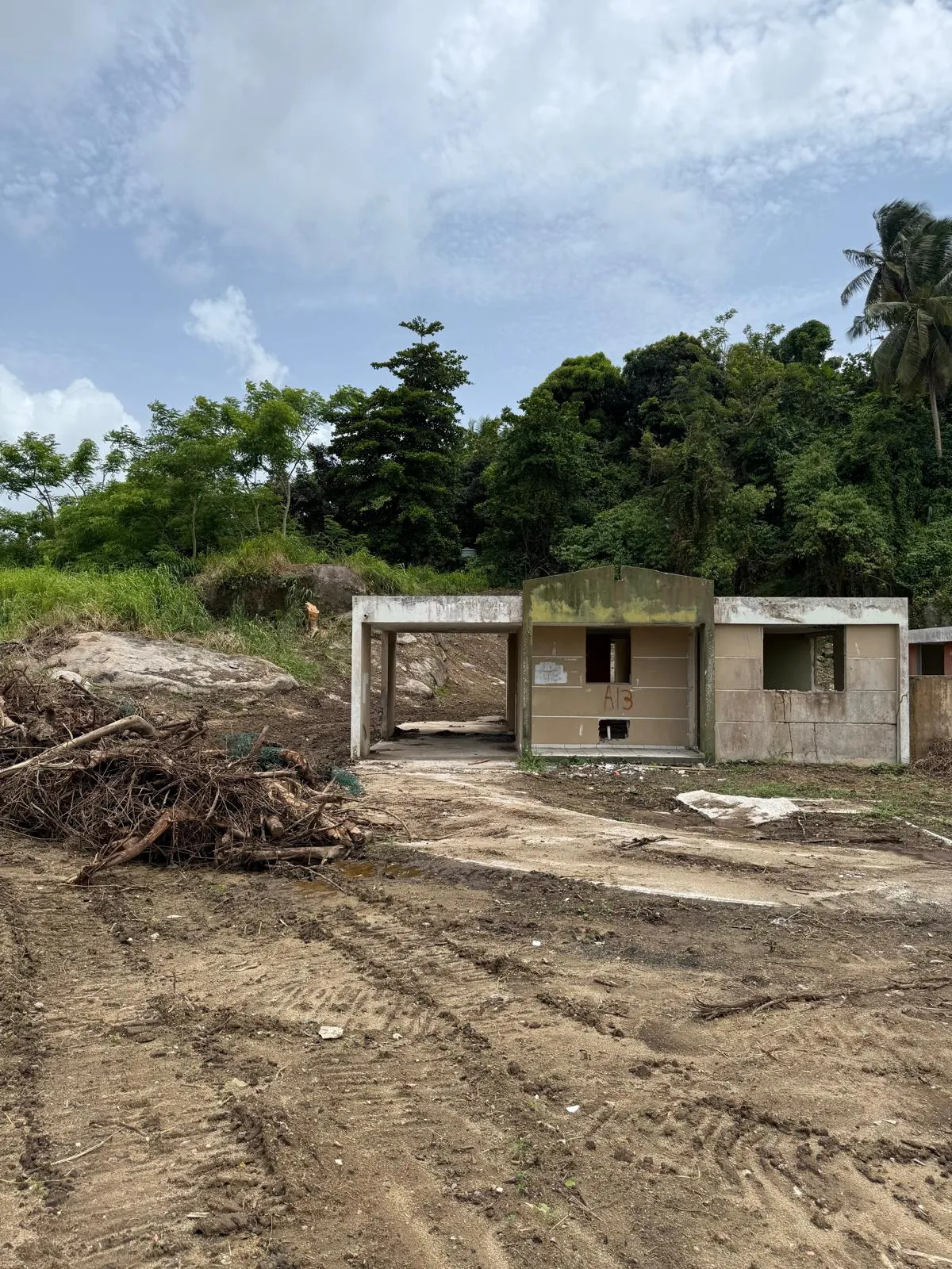 Área exterior y terreno durante los trabajos del proyecto